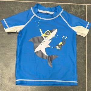 Carter's boys Blue Rashguard with Shark Graphic 18 months